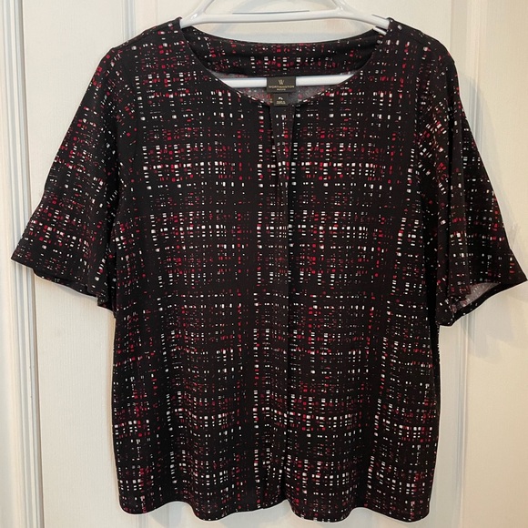 WORTHINGTON PETITE SHORT SLEEVE, ROUND NECK, CAREER KNIT TOP. Great UC - Picture 3 of 16